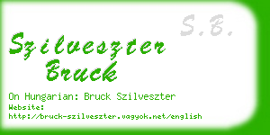 szilveszter bruck business card
